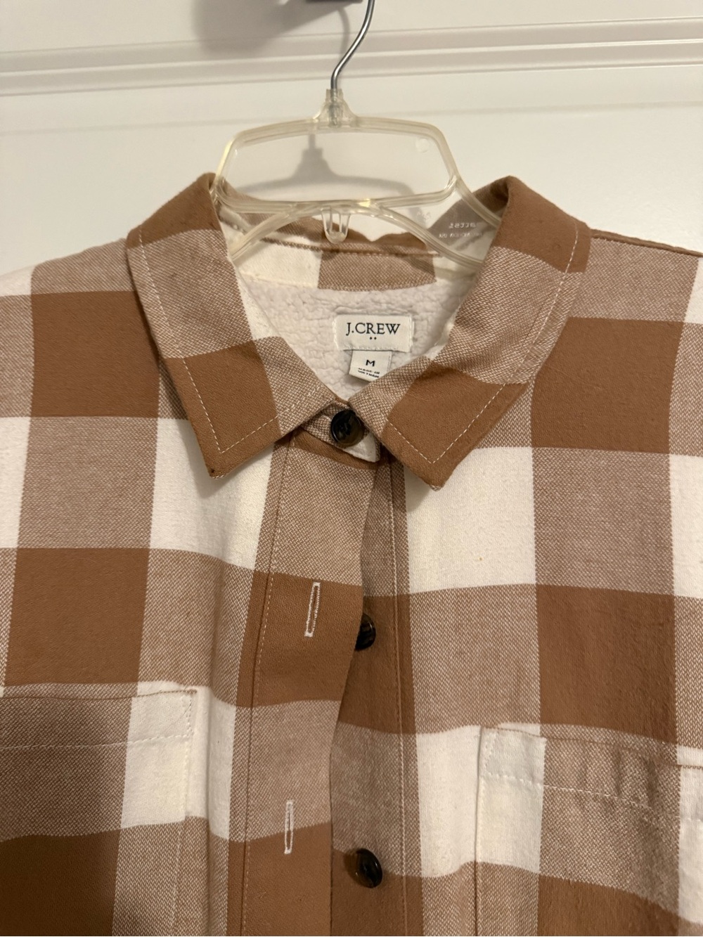 J. Crew Brown and White Buffalo Check Shirt Jacket